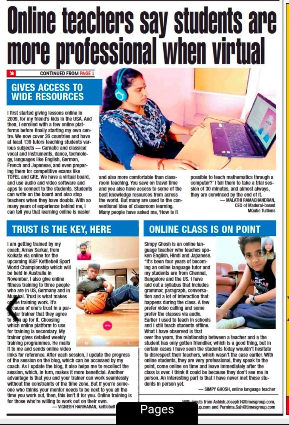 Featured in The Times of India